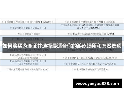 如何购买游泳证并选择最适合你的游泳场所和套餐选项